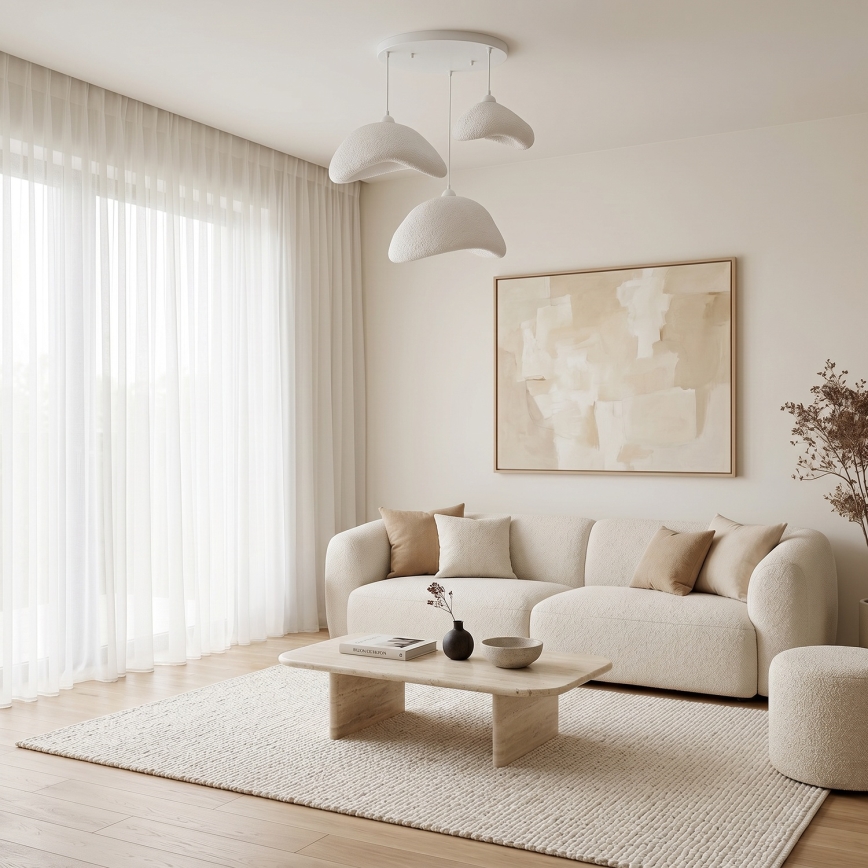 Brilagi - Suspension sur câble WABI SABI 3xE27/40W/230V Ø 82 cm blanche