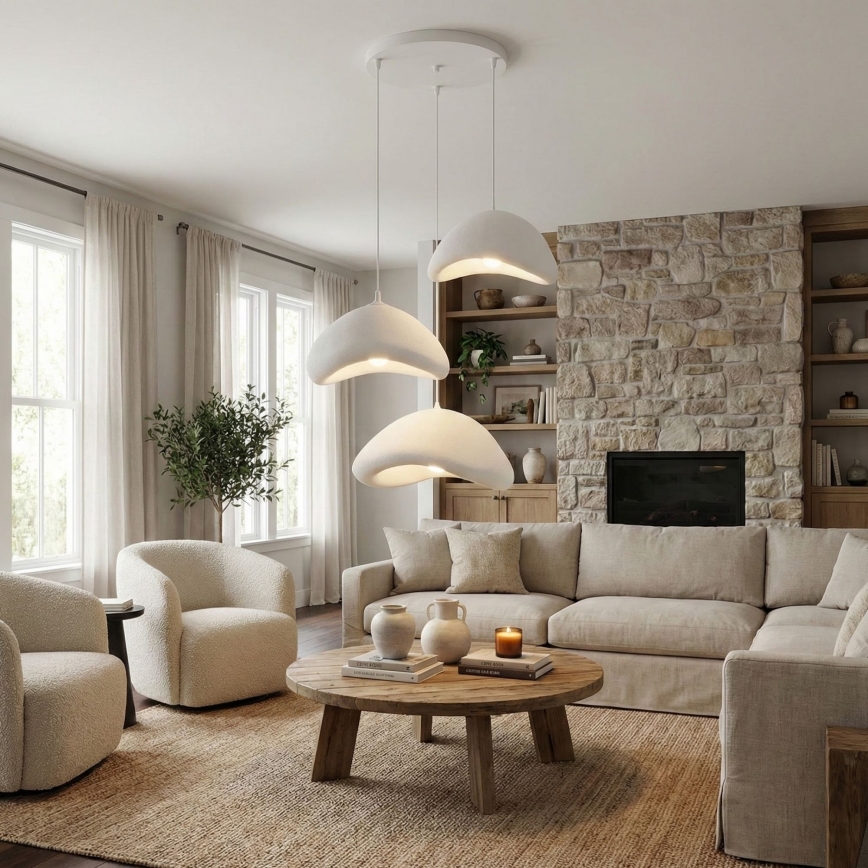 Brilagi - Suspension sur câble WABI SABI 3xE27/40W/230V Ø 82 cm blanche