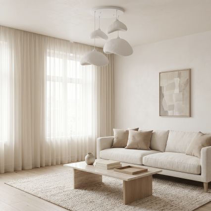 Brilagi - Suspension sur câble WABI SABI 4xE27/40W/230V Ø 90 cm blanche