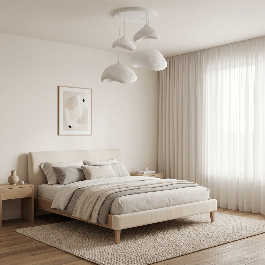 Brilagi - Suspension sur câble WABI SABI 4xE27/40W/230V Ø 90 cm blanche