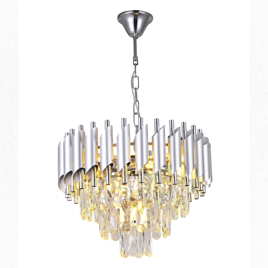 Brilagi - Suspension sur chaîne ECLIPSE 5xE14/10W/230V Ø 38 cm argenté