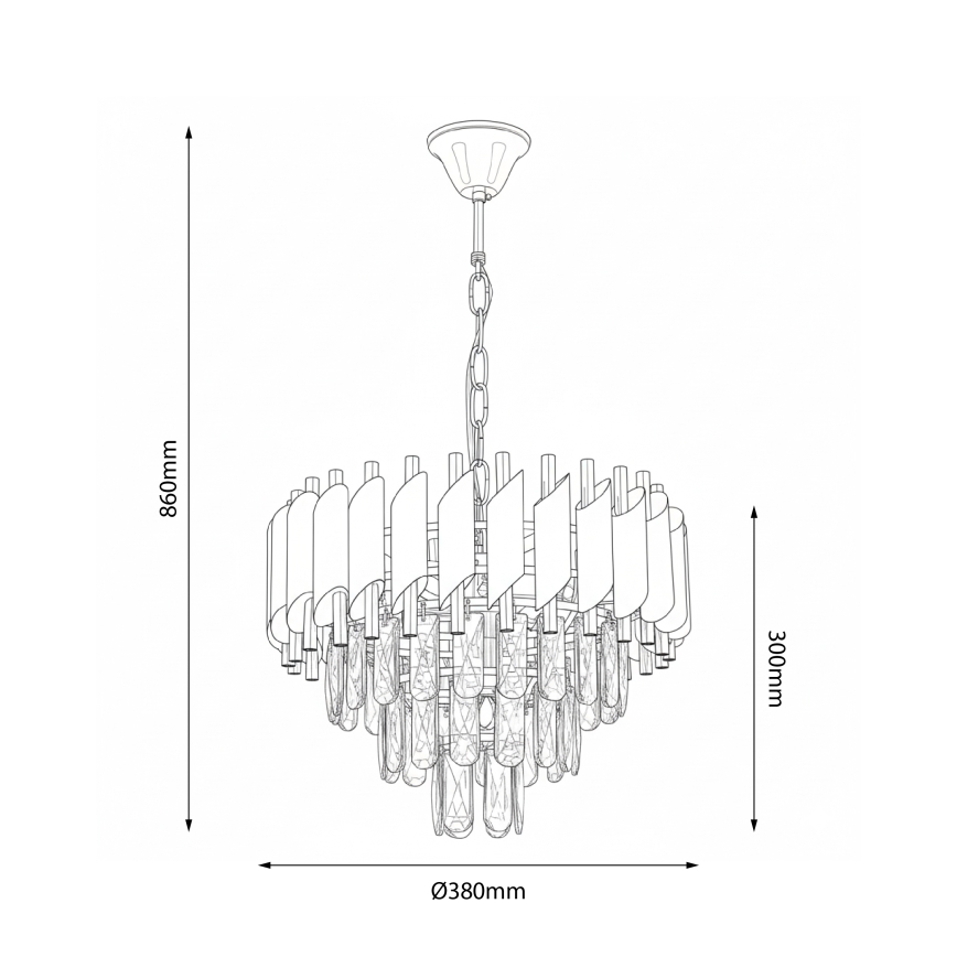 Brilagi - Suspension sur chaîne ECLIPSE 5xE14/10W/230V Ø 38 cm argenté