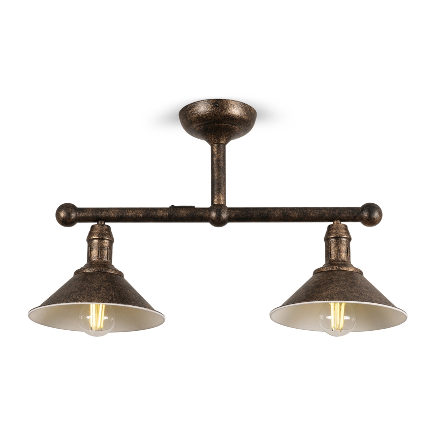 BRILAGI - Suspension sur tige FORGE 2xE27/60W/230V cuivre/patiné