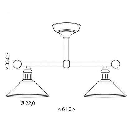 BRILAGI - Suspension sur tige FORGE 2xE27/60W/230V cuivre/patiné