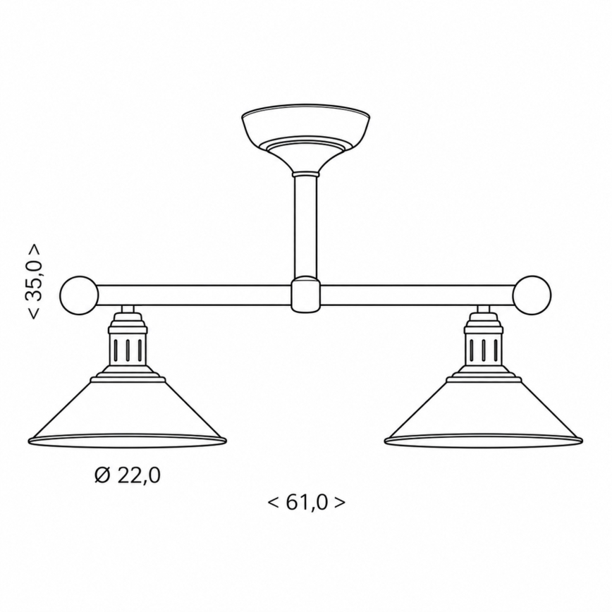 BRILAGI - Suspension sur tige FORGE 2xE27/60W/230V cuivre/patiné