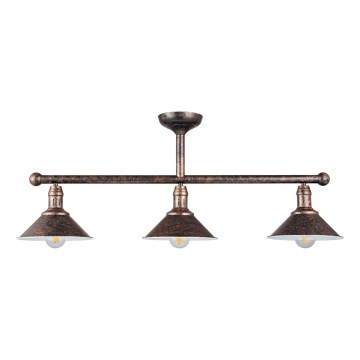 BRILAGI - Suspension sur tige FORGE 3xE27/60W/230V patine/cuivrée