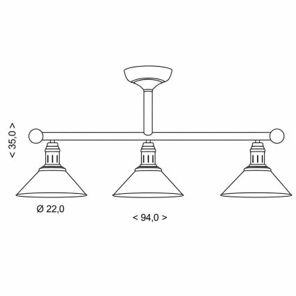 BRILAGI - Suspension sur tige FORGE 3xE27/60W/230V patine/cuivrée