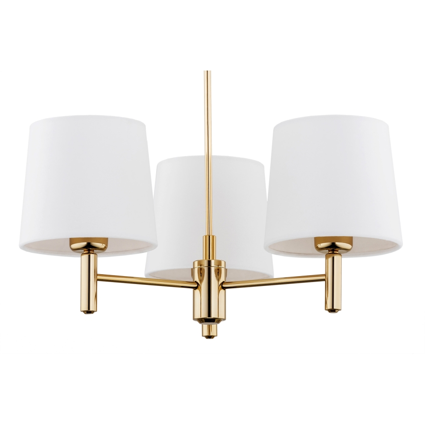 Brilagi - Suspension sur tige MONTE 3xE27/15W/230V crème/doré