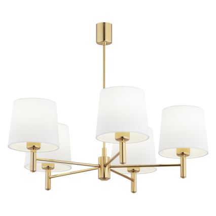 Brilagi - Suspension sur tige MONTE 5xE27/60W/230V crème/doré