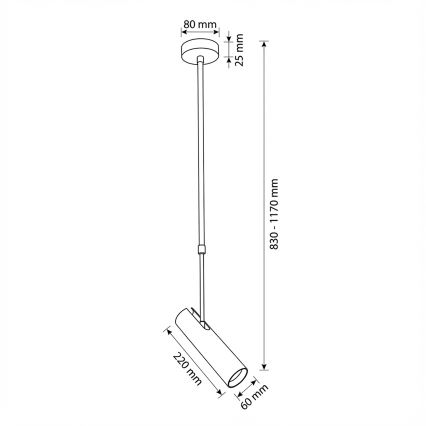 Brilagi - Suspension sur tige SELE 1xGU10/30W/230V beige