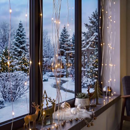BRILAGI - Tenda luminosa di Natale a LED 300xLED/8 funzioni/3xAA/USB 1,2m bianco caldo