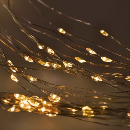 BRILAGI - Tenda luminosa di Natale a LED 300xLED/8 funzioni/3xAA/USB 1,2m bianco caldo