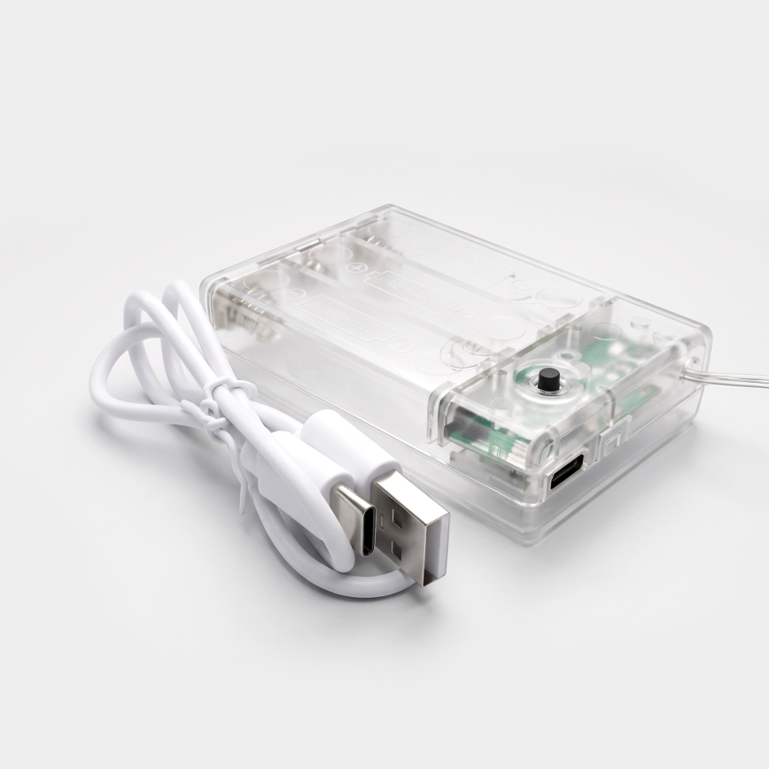 BRILAGI - Tenda natalizia a LED 77xLED/3xAA/USB 3,8m a fiocchi, bianco freddo