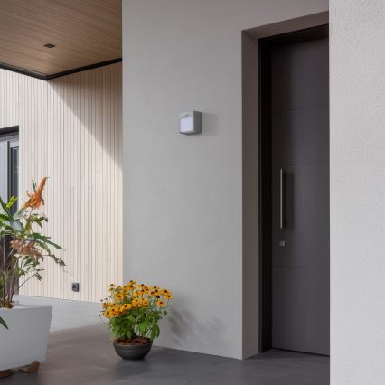 Brilagi - Lampada da parete LED da esterno con sensore TERNI LED/12W/230V grigio IP44