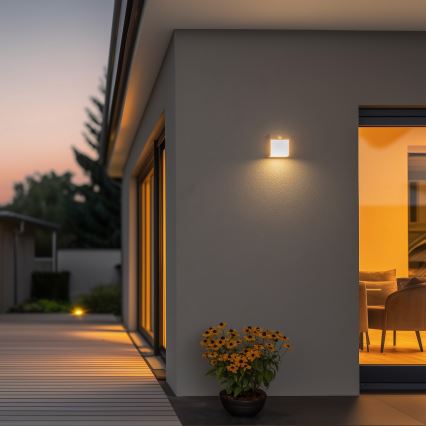 Brilagi - Lampada da parete LED da esterno con sensore TERNI LED/12W/230V grigio IP44