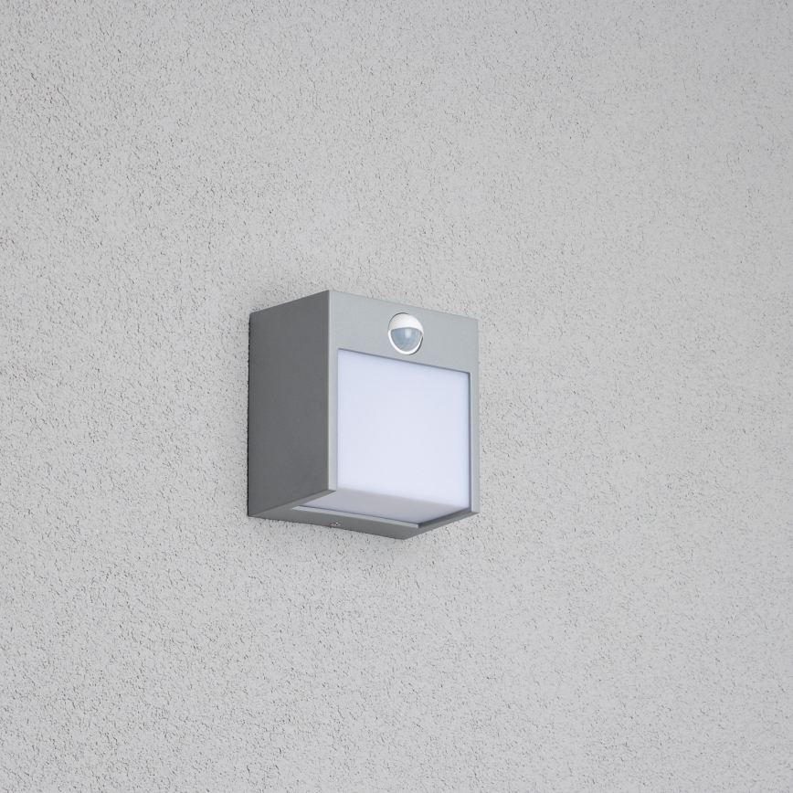 Brilagi - Lampada da parete LED da esterno con sensore TERNI LED/12W/230V grigio IP44