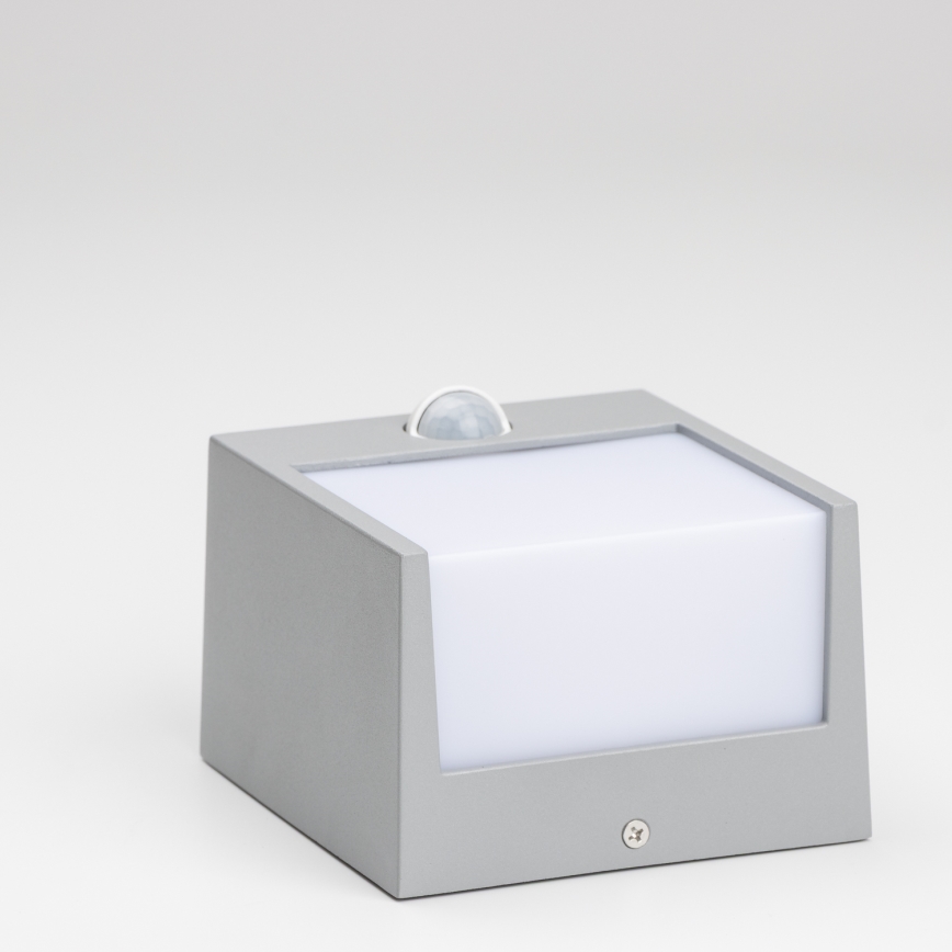 Brilagi - Lampada da parete LED da esterno con sensore TERNI LED/12W/230V grigio IP44