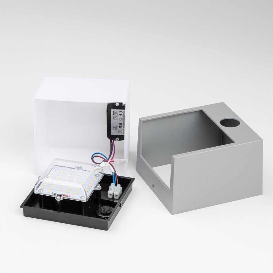 Brilagi - Lampada da parete LED da esterno con sensore TERNI LED/12W/230V grigio IP44