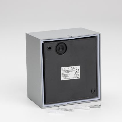 Brilagi - Lampada da parete LED da esterno con sensore TERNI LED/12W/230V grigio IP44