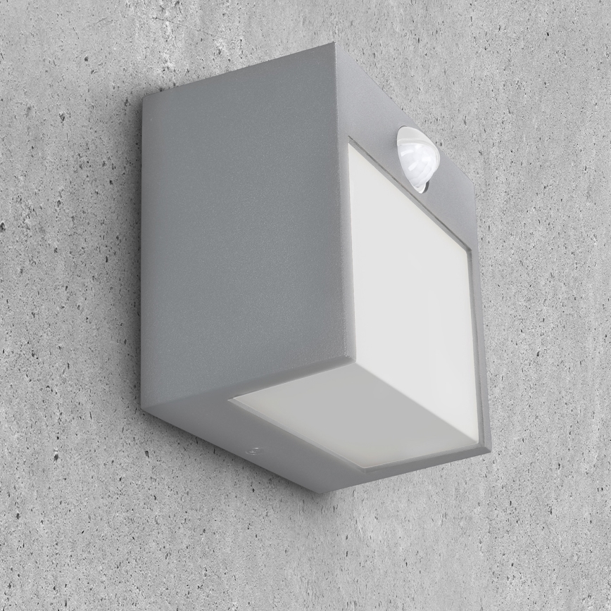 Brilagi - Lampada da parete LED da esterno con sensore TERNI LED/12W/230V grigio IP44