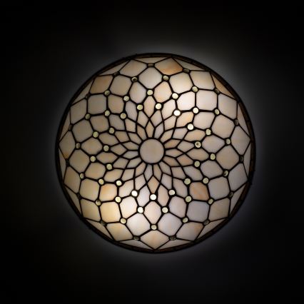 Brilagi - Tiffany-Buntglas-Deckenleuchte IVORY 2xE27/60W/230V Ø 40 cm