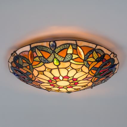 Brilagi - Tiffany-Buntglas-Deckenleuchte LUISA 2xE27/60W/230V Ø 40 cm