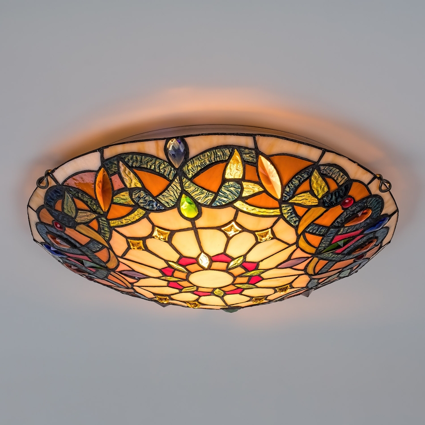 Brilagi - Tiffany-Buntglas-Deckenleuchte LUISA 2xE27/60W/230V Ø 40 cm