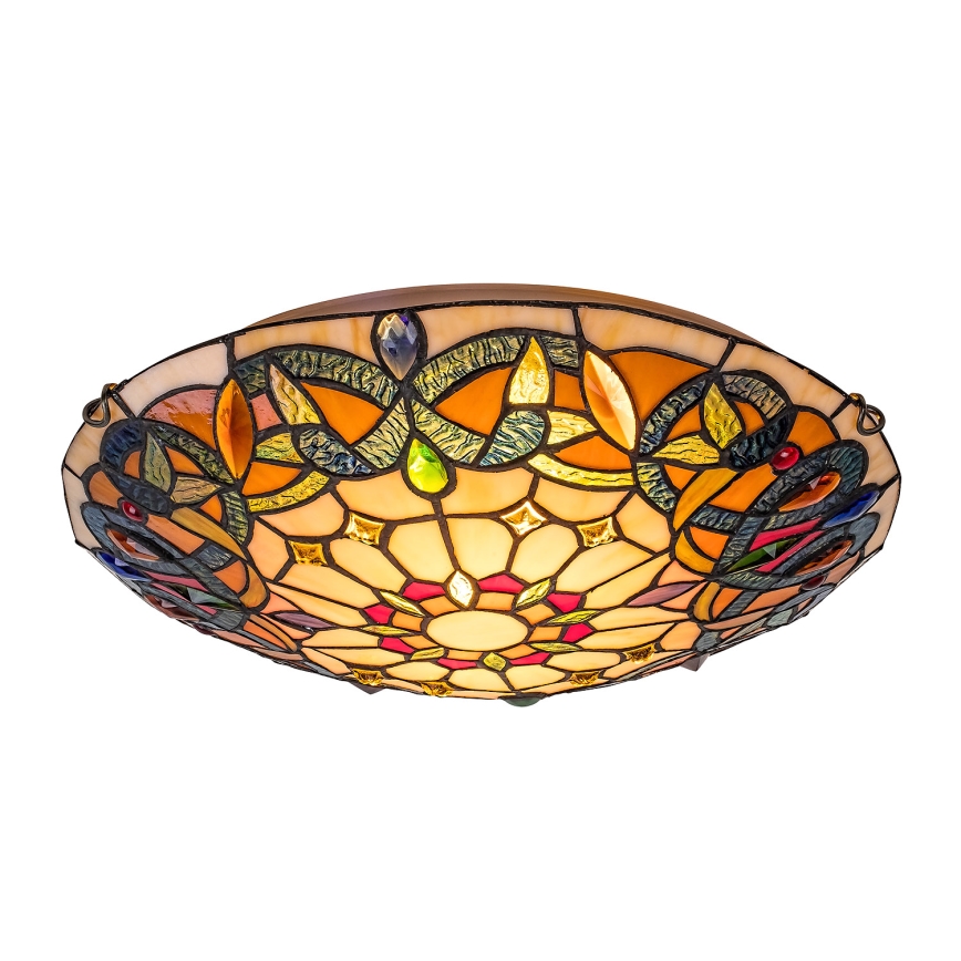 Brilagi - Tiffany-Buntglas-Deckenleuchte LUISA 2xE27/60W/230V Ø 40 cm