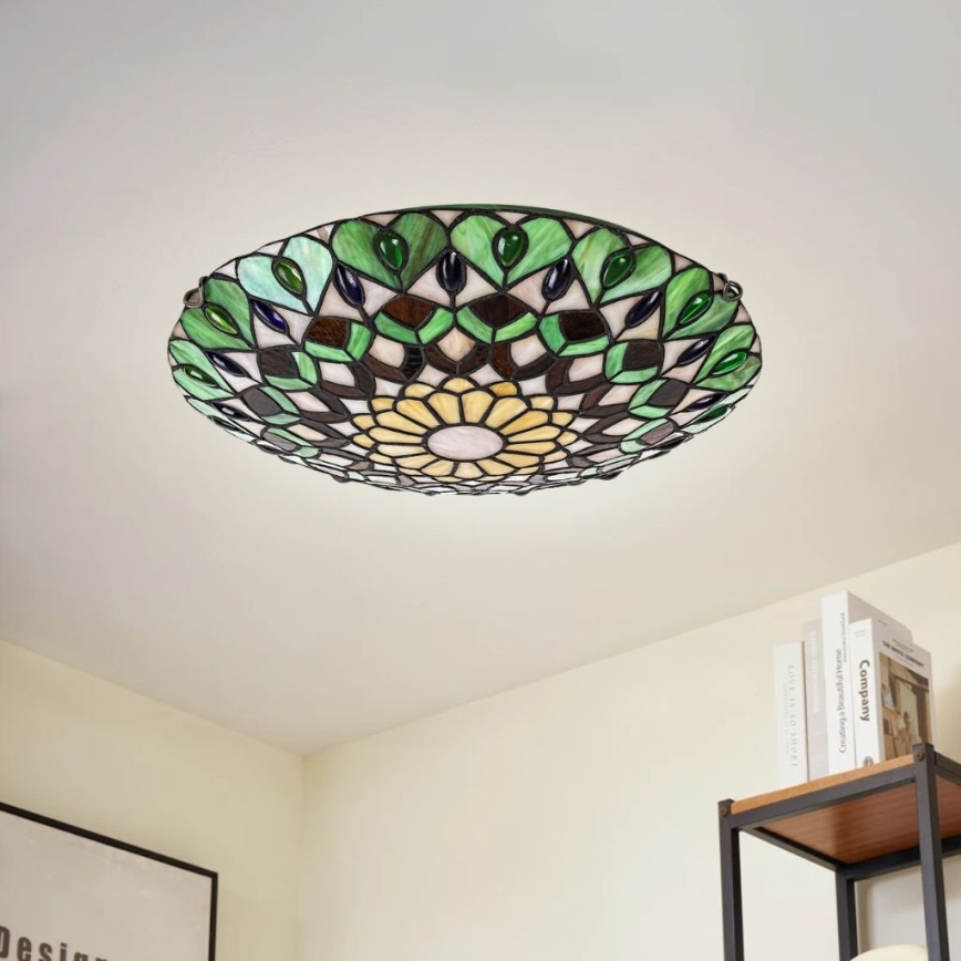 Brilagi - Tiffany-Buntglas-Deckenleuchte MARGARET 2xE27/60W/230V Ø 40 cm