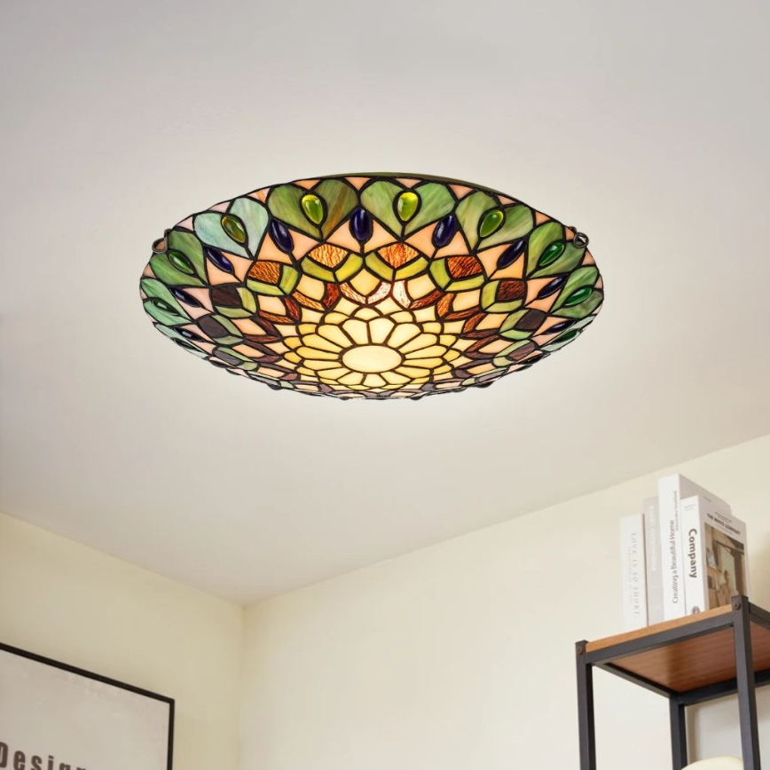 Brilagi - Tiffany-Buntglas-Deckenleuchte MARGARET 2xE27/60W/230V Ø 40 cm