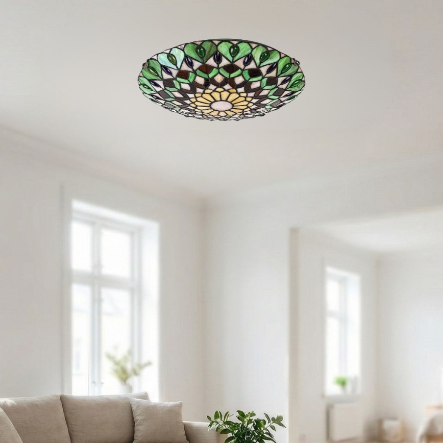 Brilagi - Tiffany-Buntglas-Deckenleuchte MARGARET 2xE27/60W/230V Ø 40 cm