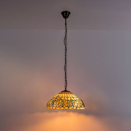 Brilagi - Tiffany-Buntglas-Kronleuchter an Kette LUISA 2xE27/60W/230V