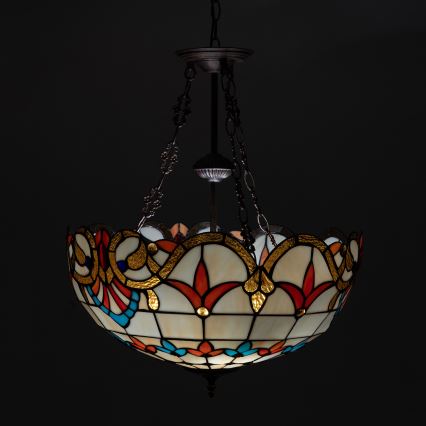 Brilagi - Tiffany-Buntglas-Kronleuchter an Kette MIRABELLA 3xE27/60W/230V Ø 50 cm