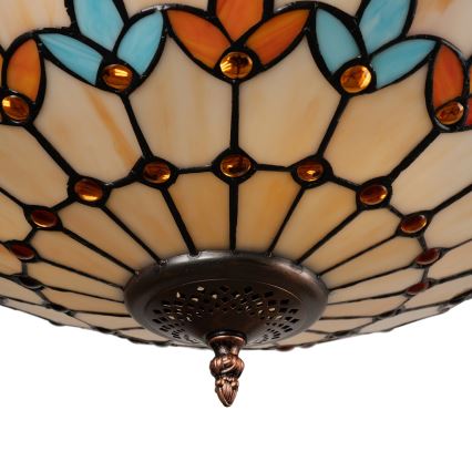 Brilagi - Tiffany-Buntglas-Kronleuchter an Kette MIRABELLA 3xE27/60W/230V Ø 50 cm