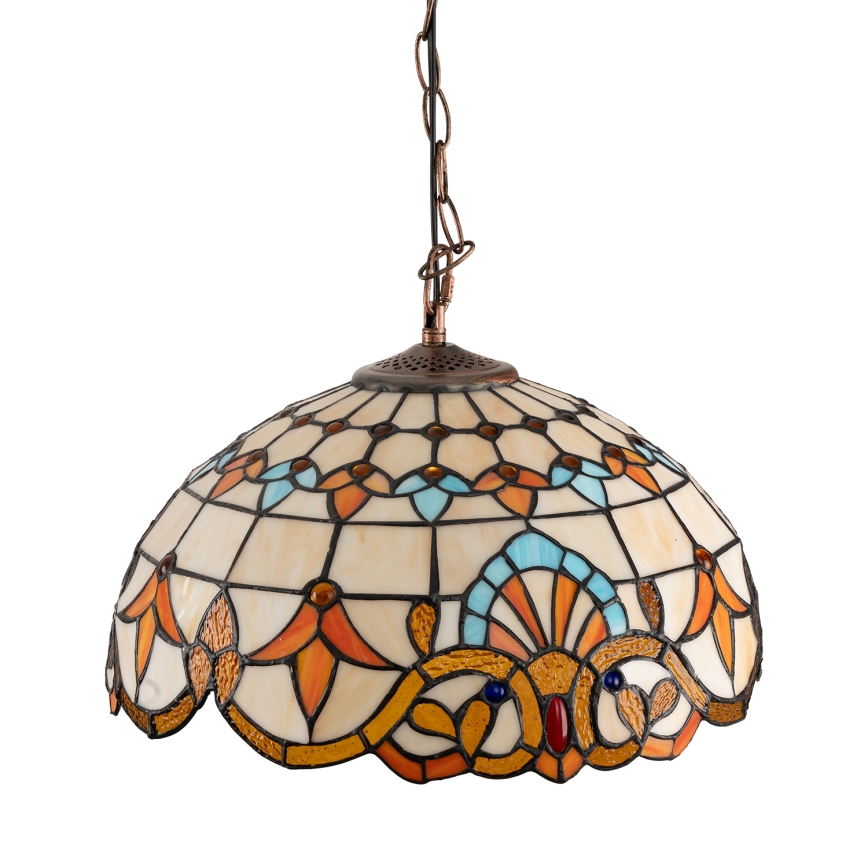 Brilagi - Tiffany-Buntglas-Kronleuchter mit Kette MIRABELLA 1xE27/60W/230V Ø 40 cm