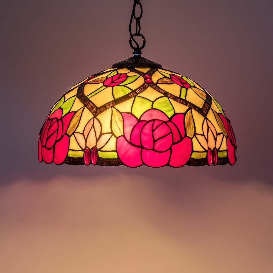 Brilagi - Tiffany Buntglas-Lüster an Kette GARLAN 2xE27/60W/230V