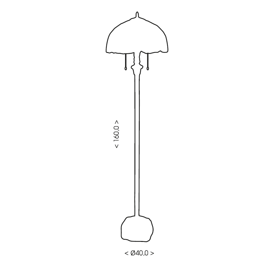 BRILAGI - Tiffany Buntglas-Stehlampe IVORY SMOOTH 2xE27/60W/230V
