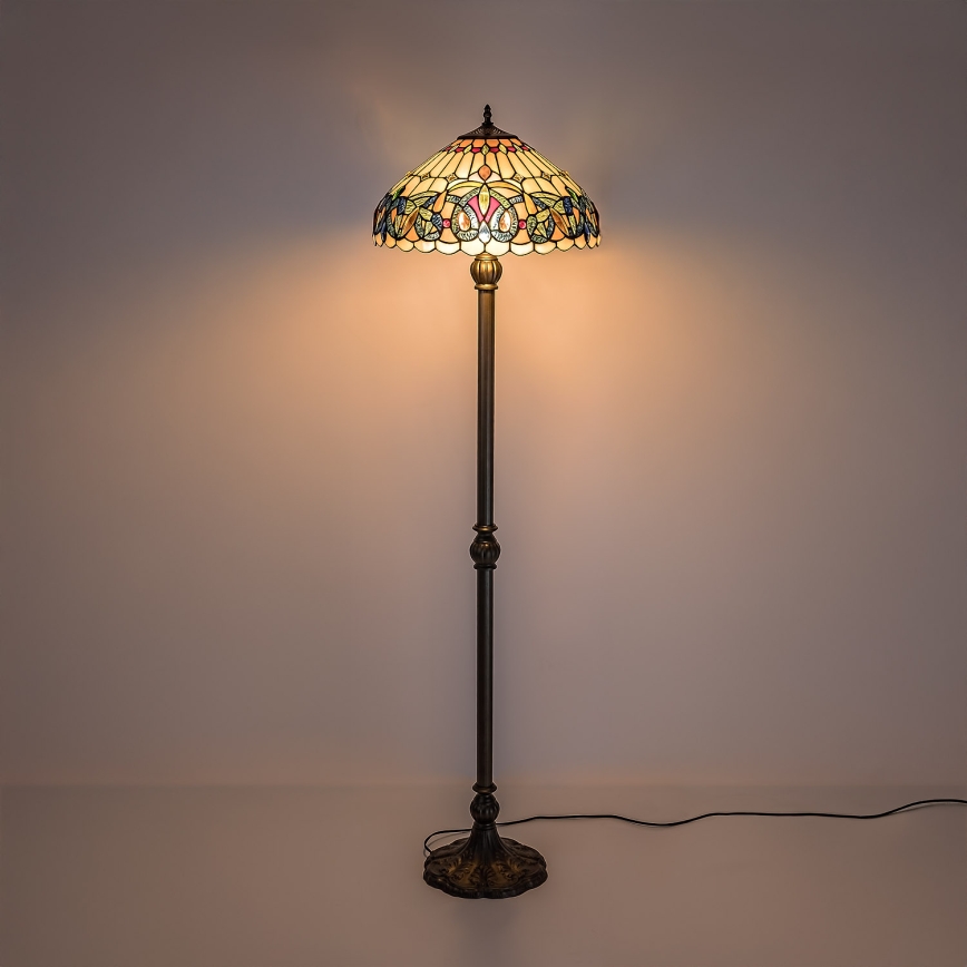 Brilagi - Tiffany-Buntglas-Stehleuchte LUISA 2xE27/60W/230V