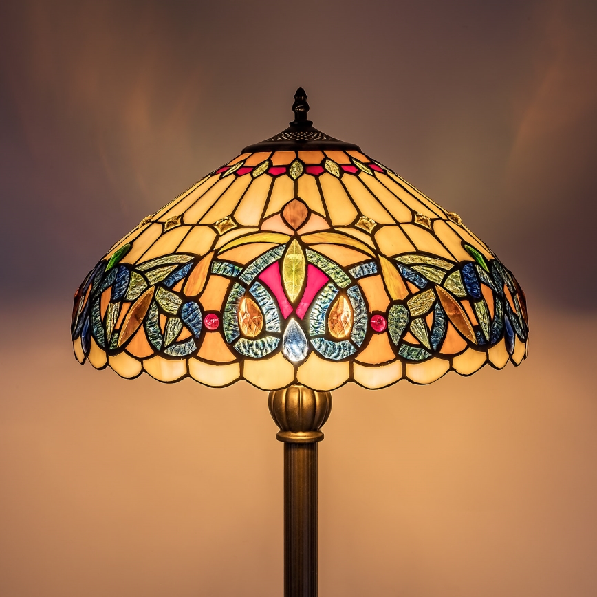 Brilagi - Tiffany-Buntglas-Stehleuchte LUISA 2xE27/60W/230V