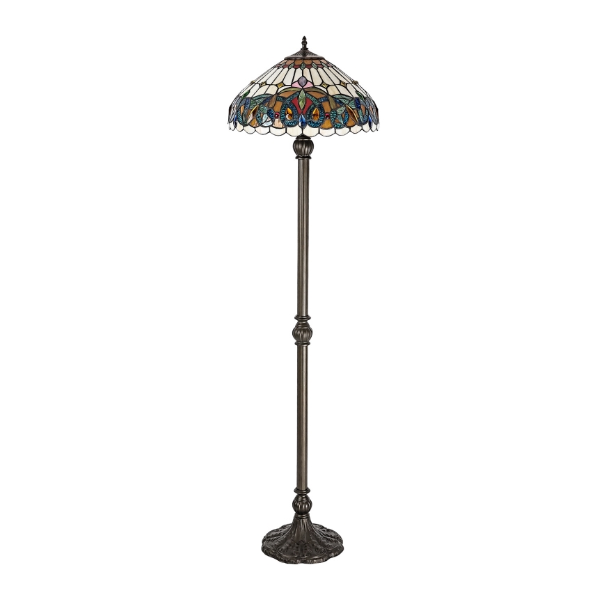 Brilagi - Tiffany-Buntglas-Stehleuchte LUISA 2xE27/60W/230V