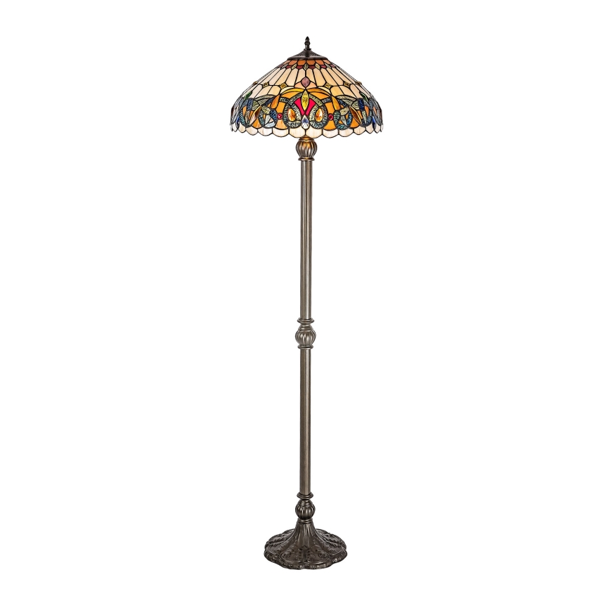 Brilagi - Tiffany-Buntglas-Stehleuchte LUISA 2xE27/60W/230V