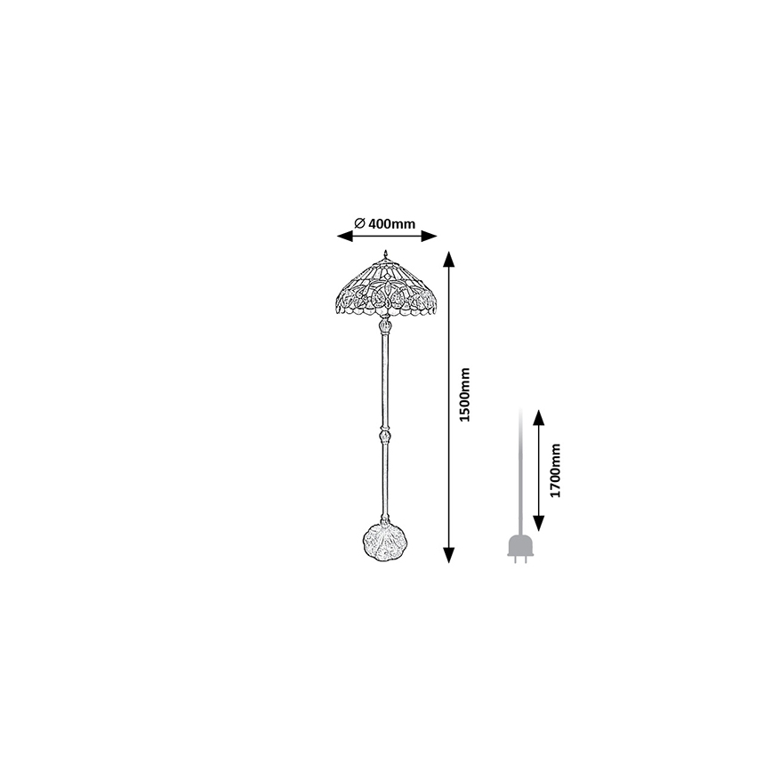 Brilagi - Tiffany-Buntglas-Stehleuchte LUISA 2xE27/60W/230V