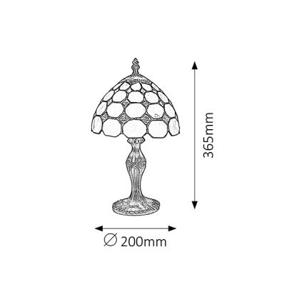 Brilagi - Tiffany-Buntglas-Tischlampe DORAN 1xE14/40W/230V