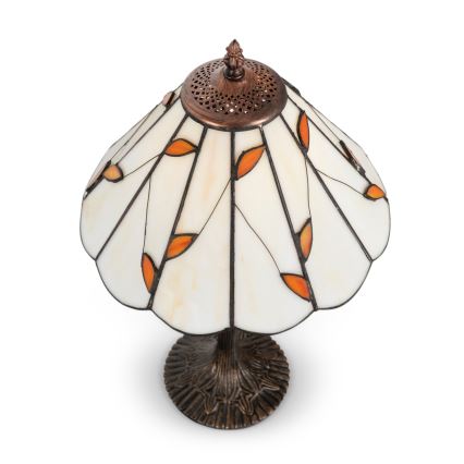 Brilagi - Tiffany-Buntglas-Tischlampe FOLIA 1xE27/60W/230V