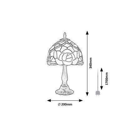 Brilagi - Tiffany Buntglas-Tischlampe GARLAN 1xE14/40W/230V
