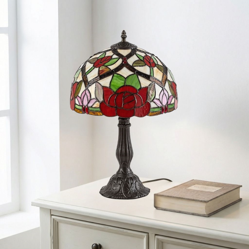 Brilagi - Tiffany-Buntglas-Tischlampe GARLAN 1xE27/40W/230V