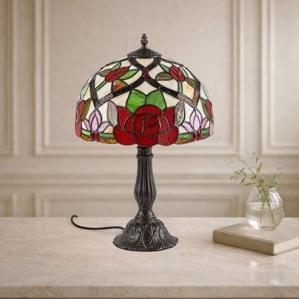 Brilagi - Tiffany-Buntglas-Tischlampe GARLAN 1xE27/40W/230V