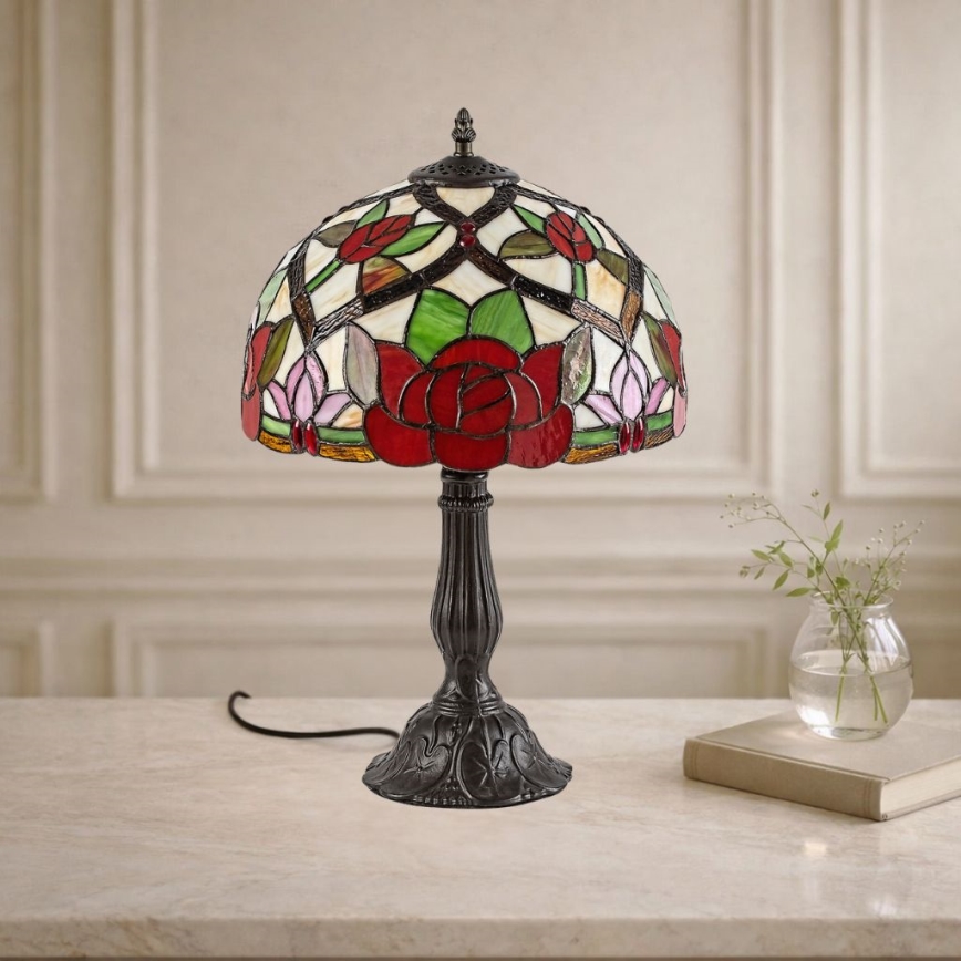 Brilagi - Tiffany-Buntglas-Tischlampe GARLAN 1xE27/40W/230V