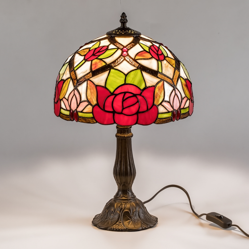 Brilagi - Tiffany-Buntglas-Tischlampe GARLAN 1xE27/40W/230V
