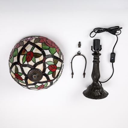 Brilagi - Tiffany-Buntglas-Tischlampe GARLAN 1xE27/40W/230V